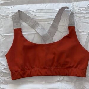 Figs Women's Rust Sports Bra with Gray Straps